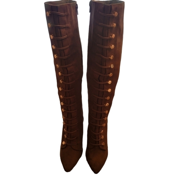 Gina Lace Up Heeled Boots Size 7 - Picture 2 of 8